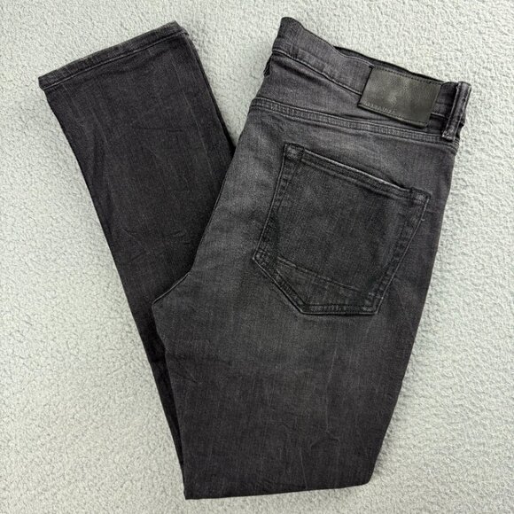 All Saints Jeans Mens 32 Pants Black Cigarette Skinny Fit Faded Dark Wash Denim - Picture 1 of 11